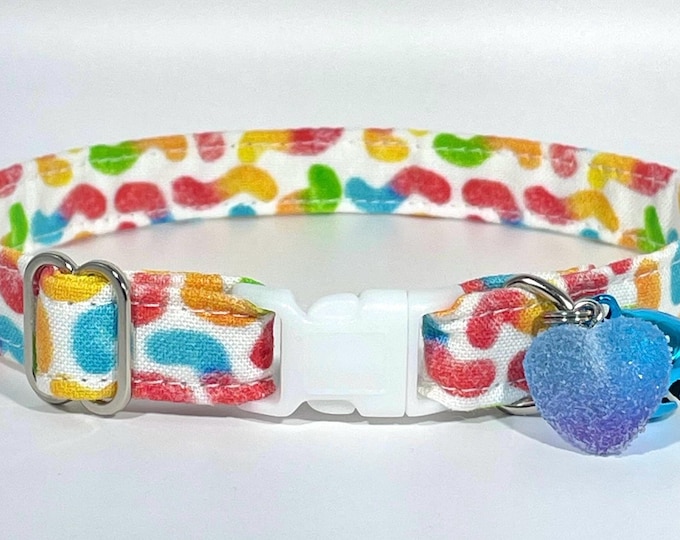 Cat Collar- "Gummy Worms" Adjustable Breakaway Collar