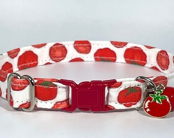Cat Collar- "Tomato Garden” Adjustable Breakaway Collar