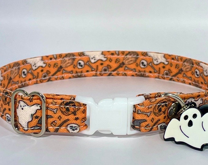 Cat Collar- "Happy Halloween!" Adjustable Breakaway Collar