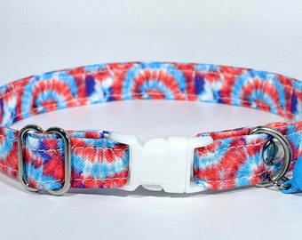 Cat Collar- “USA Tie-Dye" Adjustable Breakaway Collar