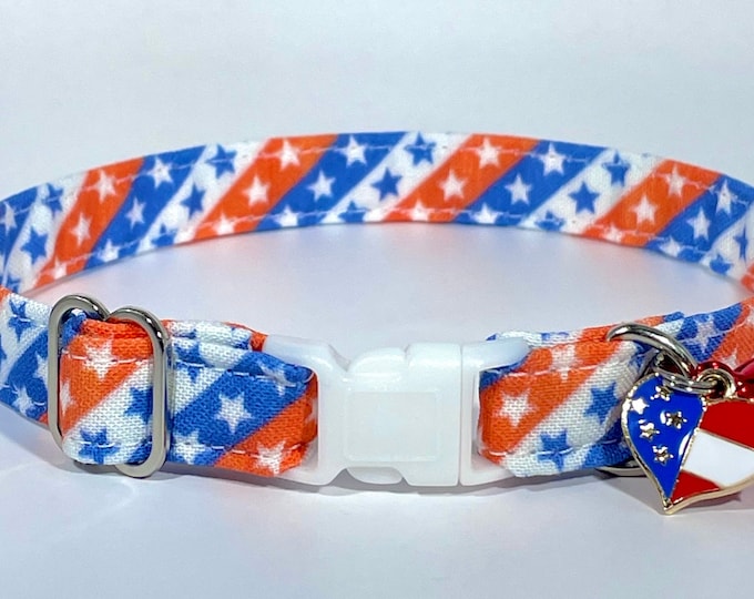 Cat Collar- “Stars & Stripes" Adjustable Breakaway Collar