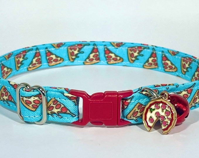 Cat Collar- "Pizza Party" Adjustable Breakaway Collar