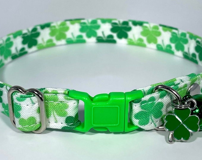Cat Collar- "Four-Leaf Clover” Adjustable Breakaway Collar