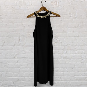 slim fit dress slacks Gold Chain Halter Mini Dress – Selene Dress main image 1
