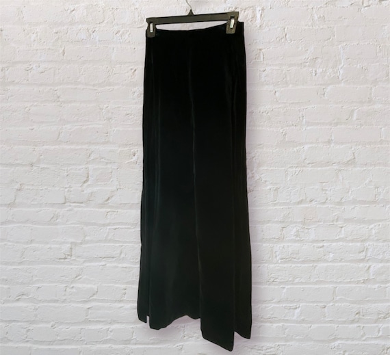 Vintage 60s/70s John Meyer Black Velvet Maxi Skirt - image 1