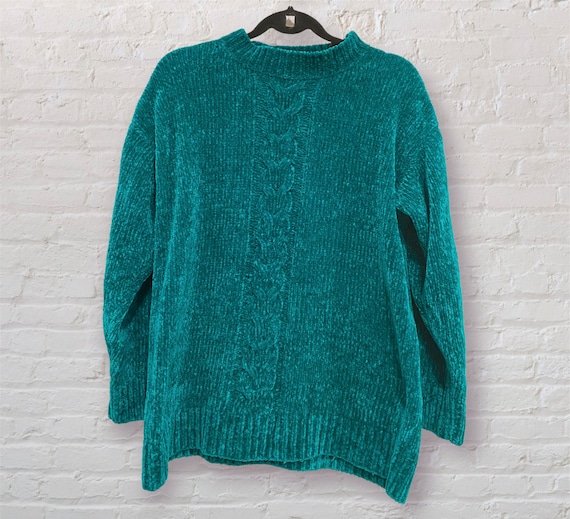 Teal shop chenille sweater