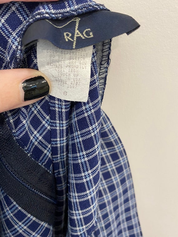 Vintage Navy & White Plaid Mini Skirt - image 5