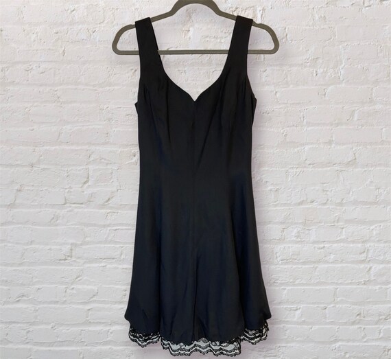 Buy Vintage Donna Ricco Sleeveless Black Dress With Lace Trim Online in  India - Etsy