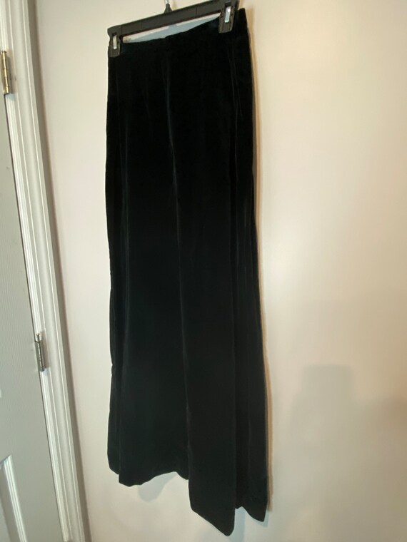 Vintage 60s/70s John Meyer Black Velvet Maxi Skirt - image 4