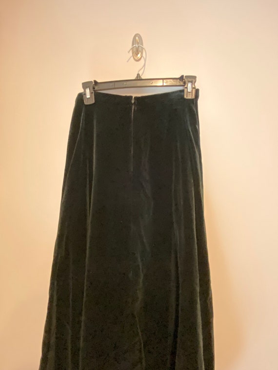 Vintage 60s/70s John Meyer Black Velvet Maxi Skirt - image 7