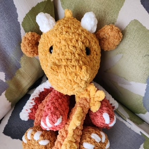 Digital crochet pattern only | Cinder the Baby Dragon Snuggler Crochet Pattern