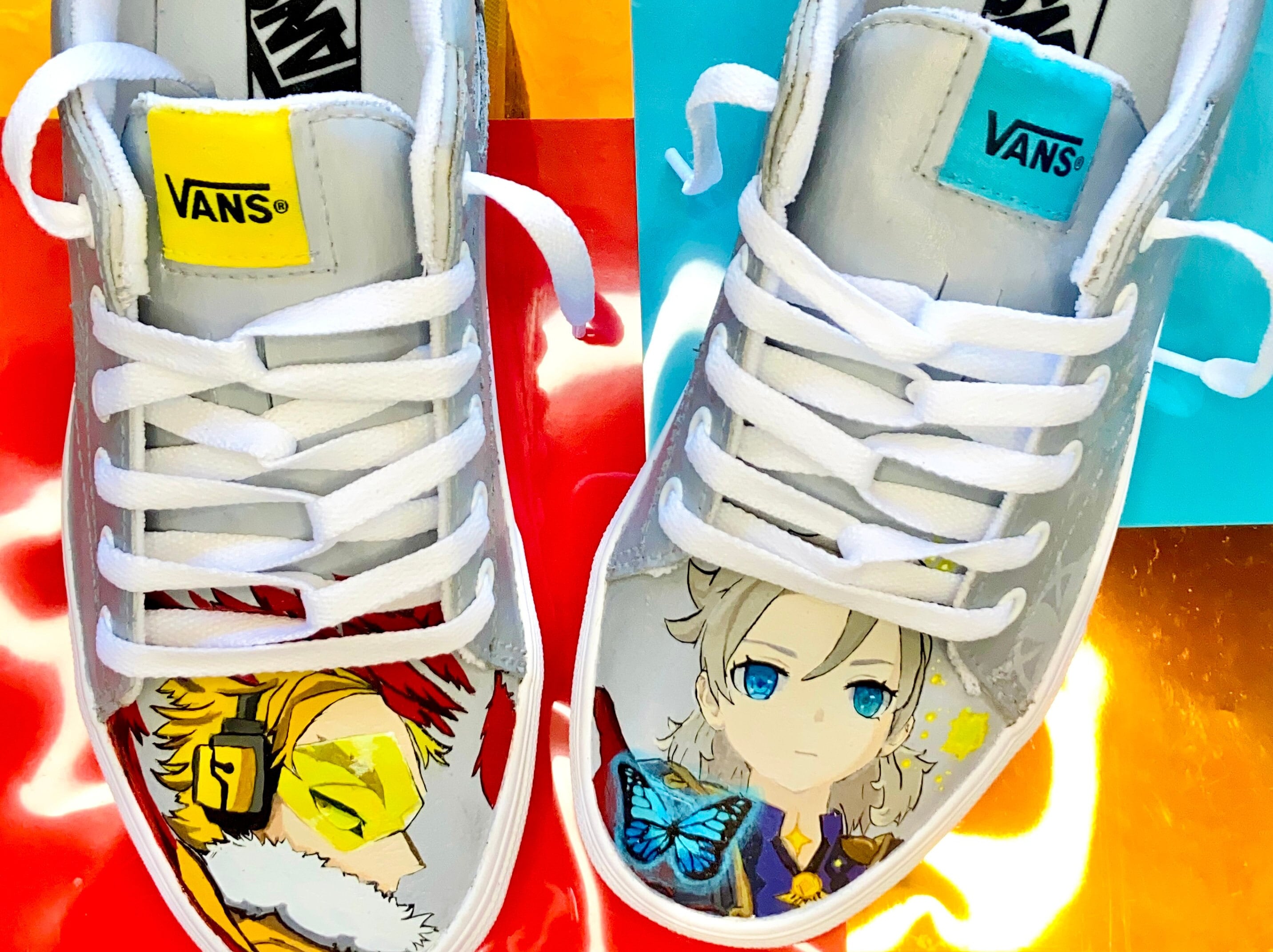 Anime Vans  Painted shoes Hand painted shoes Painted canvas shoes