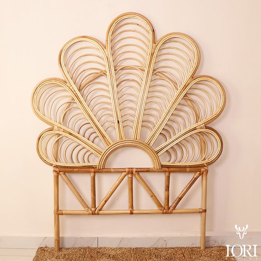 Rattan Petal Headboard Bohemian Headboard Handmade Rattan Etsy