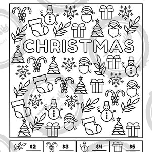 Christmas Color and Save Savings Challenge - Printable ** Instant Download ** - Saves 233 - Festive Saving Tool - Sizes: 8.5x11, A5, 3.5x6