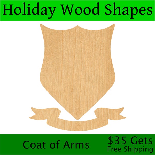 Laser Cut Coat of Arms Wood Blank, Crafting Supplies, Wooden Cutout, DIY Project, Unfinished Wood Craft, Decorative Embellishment