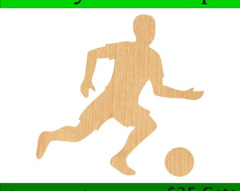 Laser Cut Soccer Player Wood Blank, Crafting Supplies, Wooden Cutout, DIY Project, Wood Craft, Decorative Embellishment