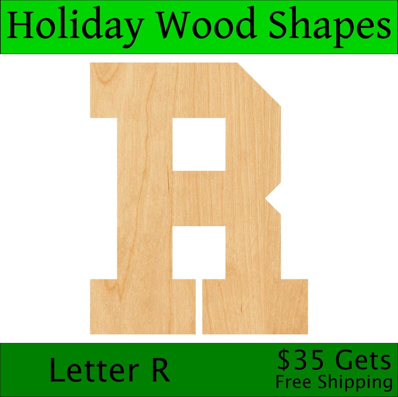 Laser Cut Letter R Wood Blank, Crafting Supplies, Wooden Cutout, DIY ...