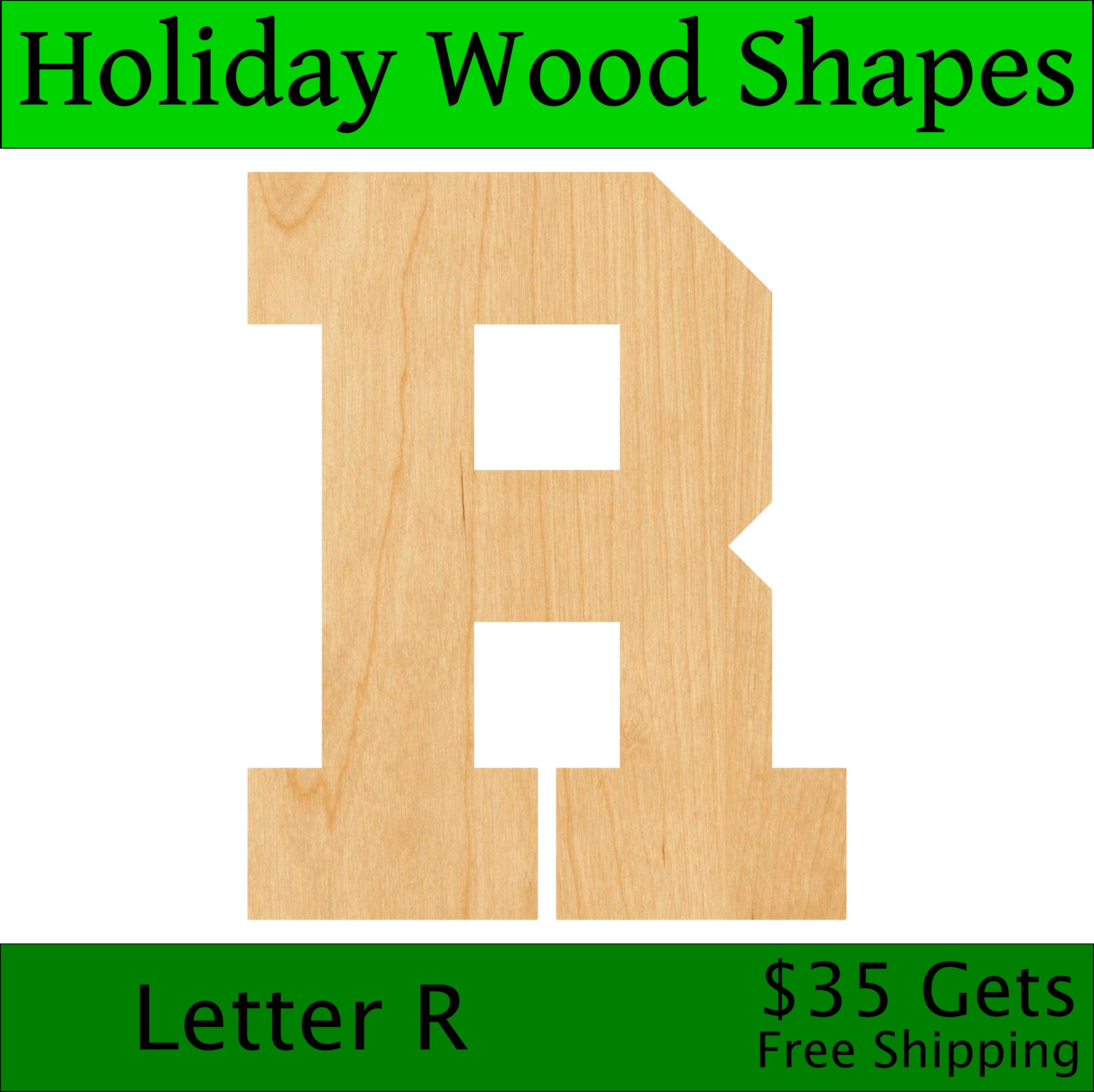 Laser Cut Letter R Wood Blank, Crafting Supplies, Wooden Cutout, DIY ...