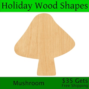 Laser Cut Mushroom Wood Blank, Crafting Supplies, Wooden Cutout, DIY Project, Wood Craft, Decorative Embellishment