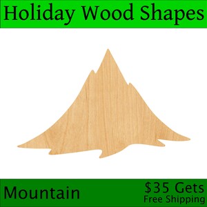 Laser Cut Mountain Wood Blank, Crafting Supplies, Wooden Cutout, DIY Project, Unfinished Wood Craft, Decorative Embellishment