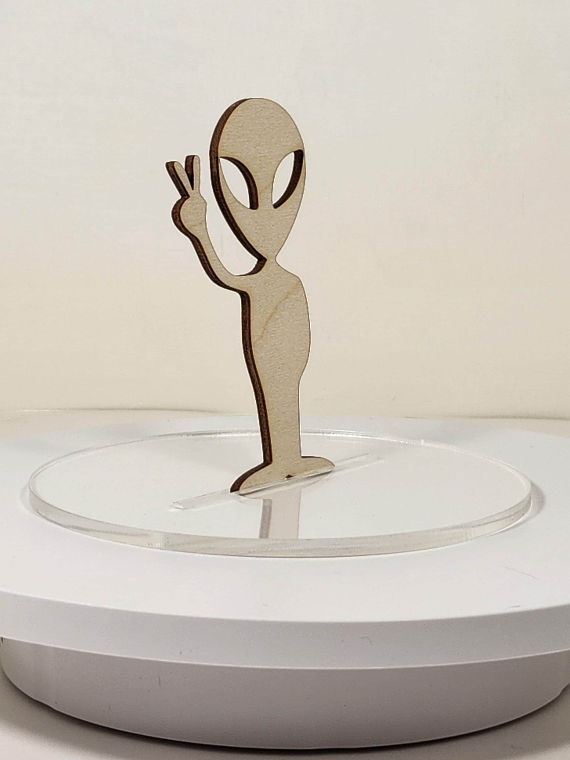Laser Cut Alien Design 1 Wood Blank, Crafting Supplies, Wooden Cutout ...