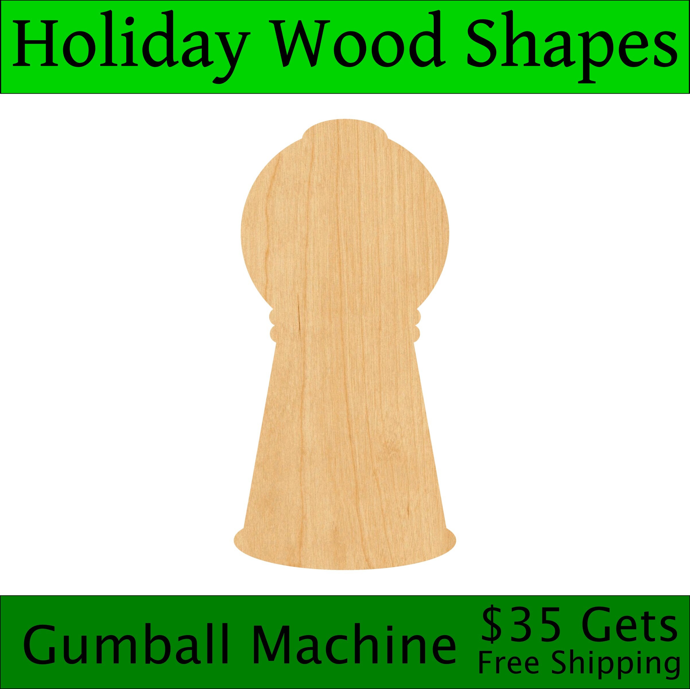 Dessert Gumball Machine - Laser Cut Out Unfinished Wood Craft Shape FOD22 Dessert Gumball Machine - Laser Cut Out Unfinished Wood Craft Shape FOD22
