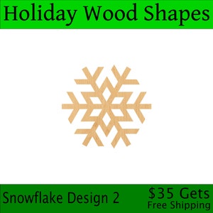 Laser Cut Snowflake Design 2 Wood Blank, Crafting Supplies, Wooden Cutouts, DIY Projects, Wood Craft, Decorative Embellishment