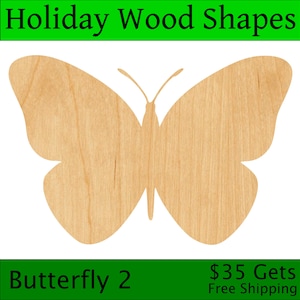 Laser Cut Butterfly Design 2 Wood Blank, Crafting Supplies, Wooden Cutout, DIY Project, Unfinished Wood Craft, Decorative Embellishment