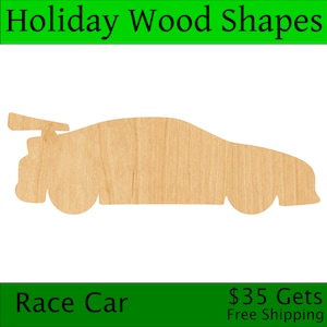 Laser Cut Race Car Wood Blank, Crafting Supplies, Wooden Cutout, DIY Project, Unfinished Wood Craft, Decorative Embellishment