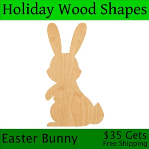 Laser Cut Easter Bunny Wood Blank, Crafting Supplies, Wooden Cutouts, DIY Projects, Unfinished Wood Craft, Decorative Embellishment