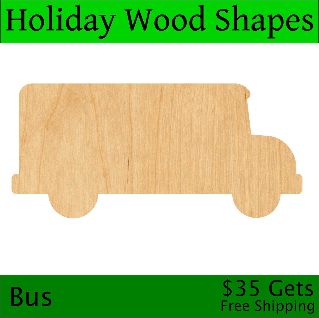 Laser Cut Bus Wood Blank, Crafting Supplies, Wooden Cutout, DIY Project ...
