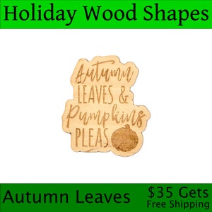 Laser Cut Autumn Leaves Wood Blank, Crafting Supplies, Wooden Cutouts, DIY Projects, Unfinished Wood Craft, Decorative Embellishment