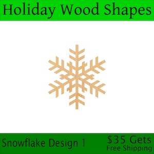 Laser Cut Snowflake Design 1 Wood Blank, Crafting Supplies, Wooden Cutouts, DIY Projects, Wood Craft, Decorative Embellishment