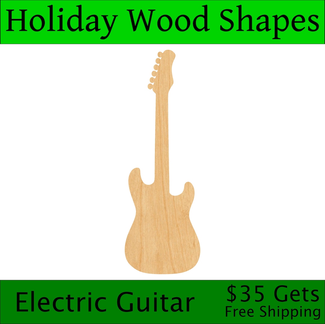 Laser Cut Electric Guitar Wood Blank, Crafting Supplies, Wooden Cutout