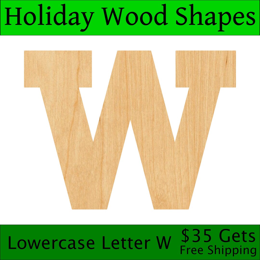 Laser Cut Lowercase Letter W Wood Blank, Crafting Supplies, Wooden ...