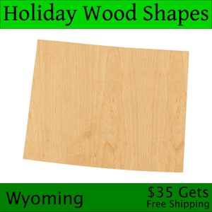 Laser Cut Wyoming Wood Blank, Crafting Supplies, Wooden Cutout, DIY Project, Unfinished Wood Craft, Decorative Embellishment