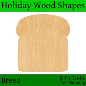 Laser Cut Bread Wood Blank, Crafting Supplies, Wooden Cutout, DIY Project, Unfinished Wood Craft, Decorative Embellishment