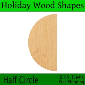 Laser Cut Half Circle Wood Blank, Crafting Supplies, Wooden Cutout, DIY Project, Unfinished Wood Craft, Decorative Embellishment