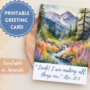Jw druckbare Karte, Look! Ich mache alle Dinge neu, Größen 4x6 und 5x7 inklusive