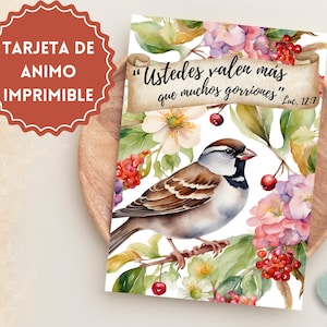 JW Tarjeta de Animo, Ustedes Valen Más Que Muchos Gorriones, Tarjeta Imprimible Digital, Tamaños Incluidos 4x6" y 5x7", En español