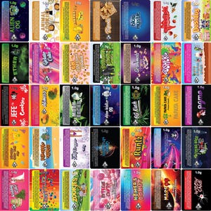 Strain Label Stickers for Plastic Pop Top Preroll Vials - 2.5" x 3.5" (SEMI GLOSS)