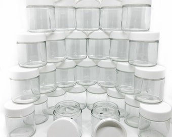3oz Glass Jars with Child Resistant Caps Plus Wrap and Tamper Labels