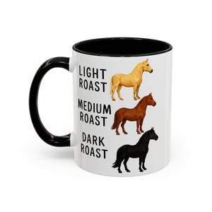 Horse Coffee Mug, Coffee Lover Gift, Equestrian horses, Animal Mug, Unique Horse Lovers Gift, palomino, sorrel, black horses