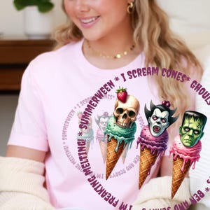 Summerween Spooky Ice Cream Tee: Halloween Graphic T-Shirt