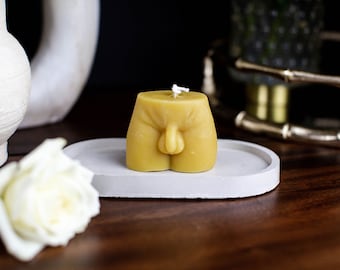 Man Bum Candle / Male Glute / Beeswax Candle