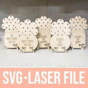 Flower Holder SVG File | Laser Cut File SVG | Mason Jar Flower Holder File | Dandelion Flower Jar SVG