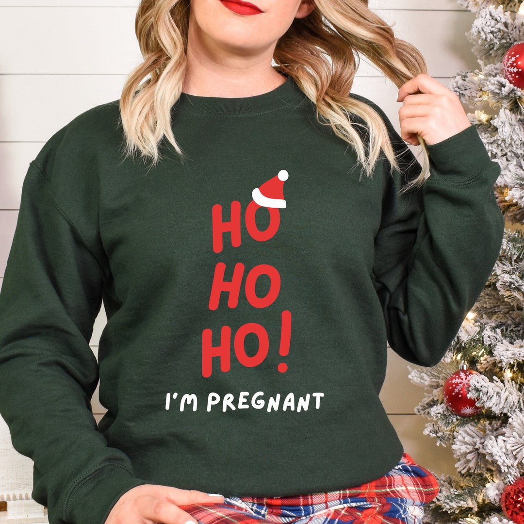 Funny Christmas Pregnancy Sweatshirt, Santa Pregnancy Sweater