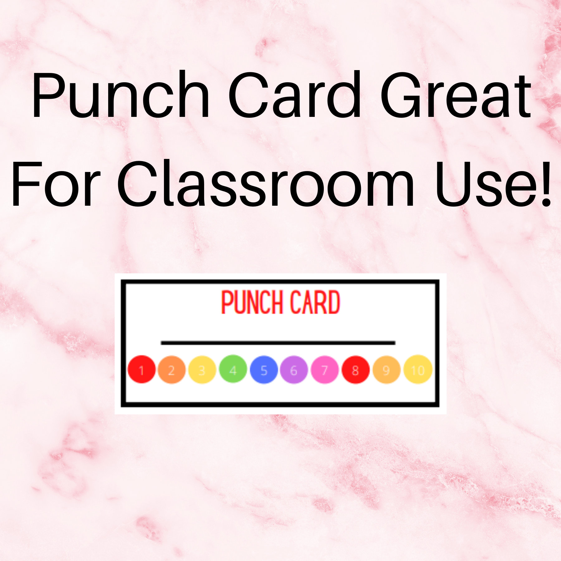 Lochkarte für Klassenzimmer Gebrauch | DIGITALDRUCK DOWNLOAD | 10 Locher | Klassenzimmer Belohnung Incentive Karten | Klassenzimmer-Ressourcen | Zurück zur Schule