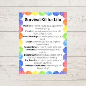 End of the Year Student Gift - Survival Kit for Life