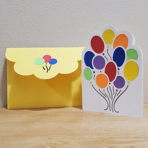 B&#39;loons | Birthday Card and Envelope | Papercut | FREE ENVELOPE INCLUDED | Happy Birthday | Colorful | Balloons | Celebration | Party Time